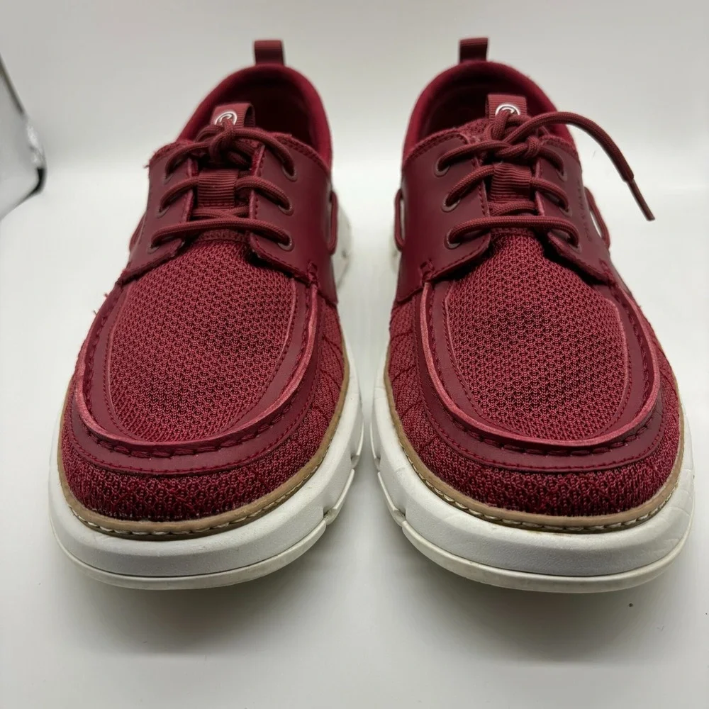 Cole Haan 4.Zerøgrand Regatta C35976 Mens US 11M Boat Shoes Red Lace Up Sneakers